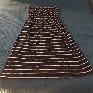 Striped black & white Forever 21 Tube Top Dress